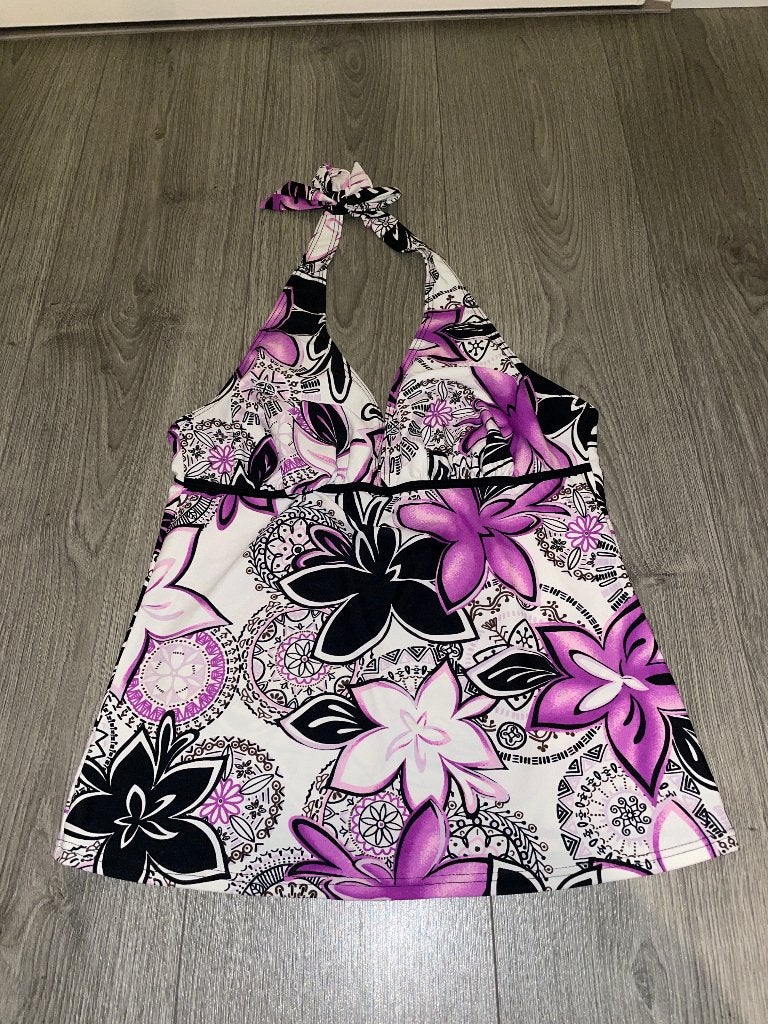 Paarse boho ibiza flower tankini badkleding pak mt 44 cup D, Boetiek, Paars, Ophalen of Verzenden, Zo goed als nieuw