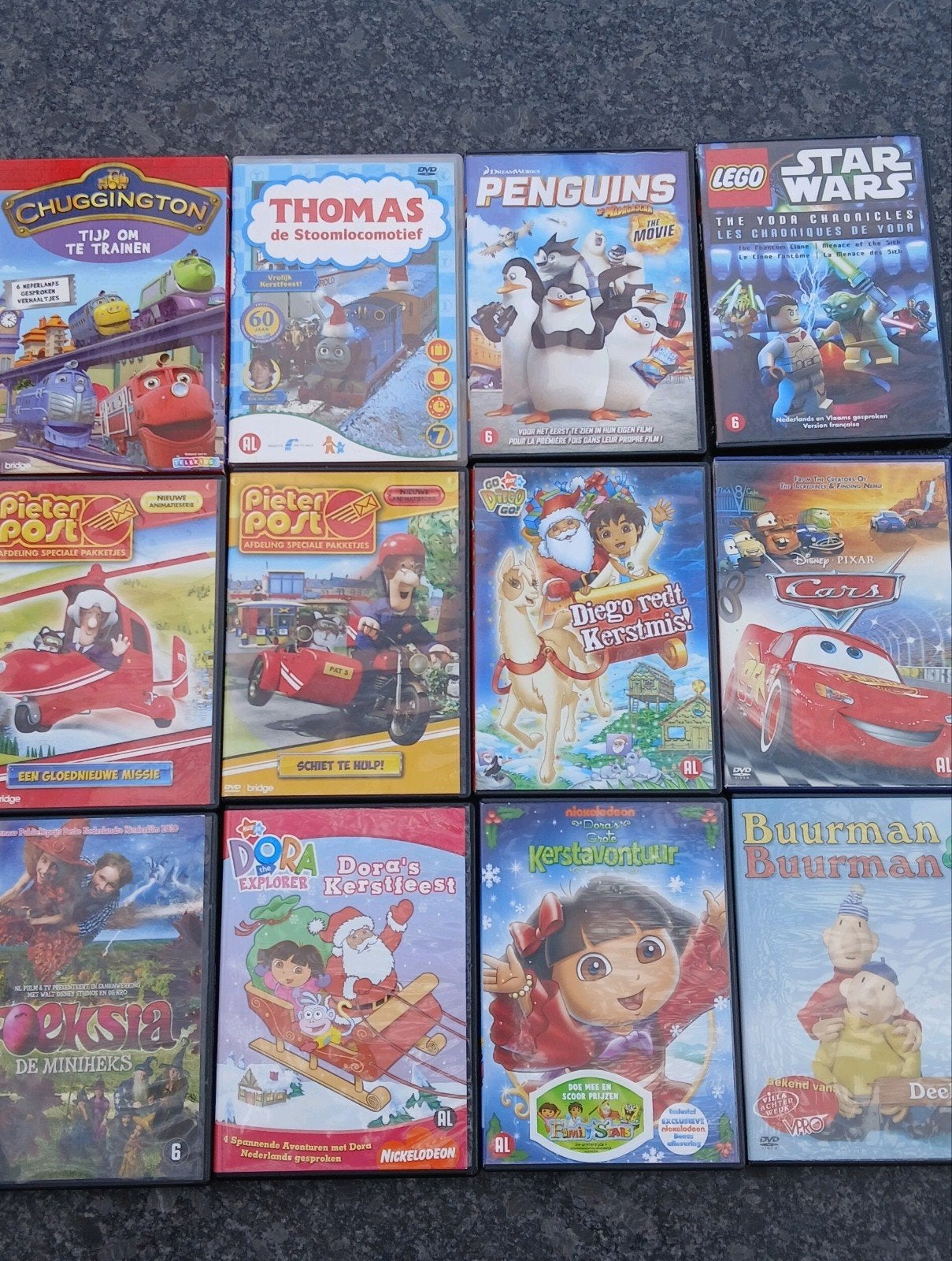 14 diverse kinder DVD's - o.a. Cars, Dora, Thomas, Penguins, Cd's en Dvd's, Dvd's | Kinderen en Jeugd, Gebruikt, Animatie, Alle leeftijden