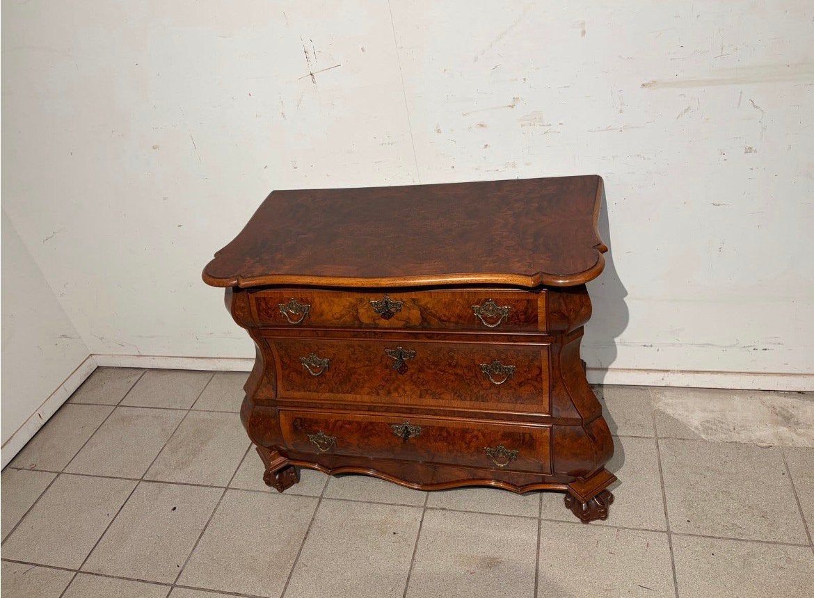 Wortelnoten commode Dubbelgebogen laden Koperen Handgrepen, Ophalen