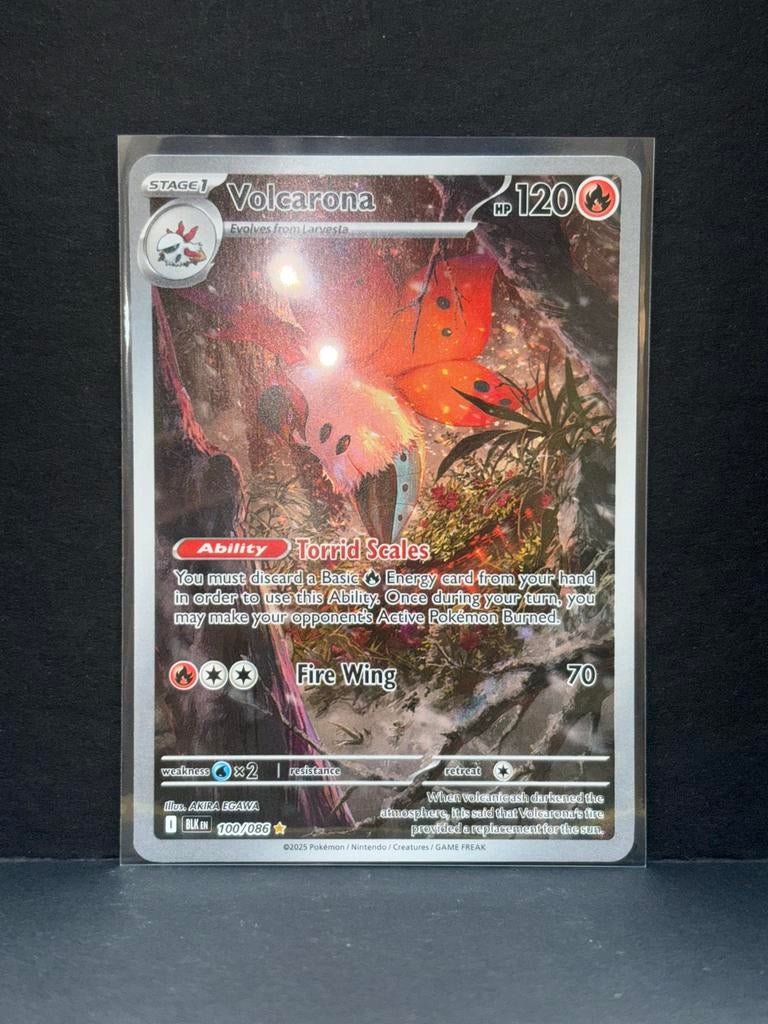 Volcarona 100/086 - Scarlet & Violet Pokémon Kaart, Ophalen of Verzenden, Zo goed als nieuw, Losse kaart, Foil
