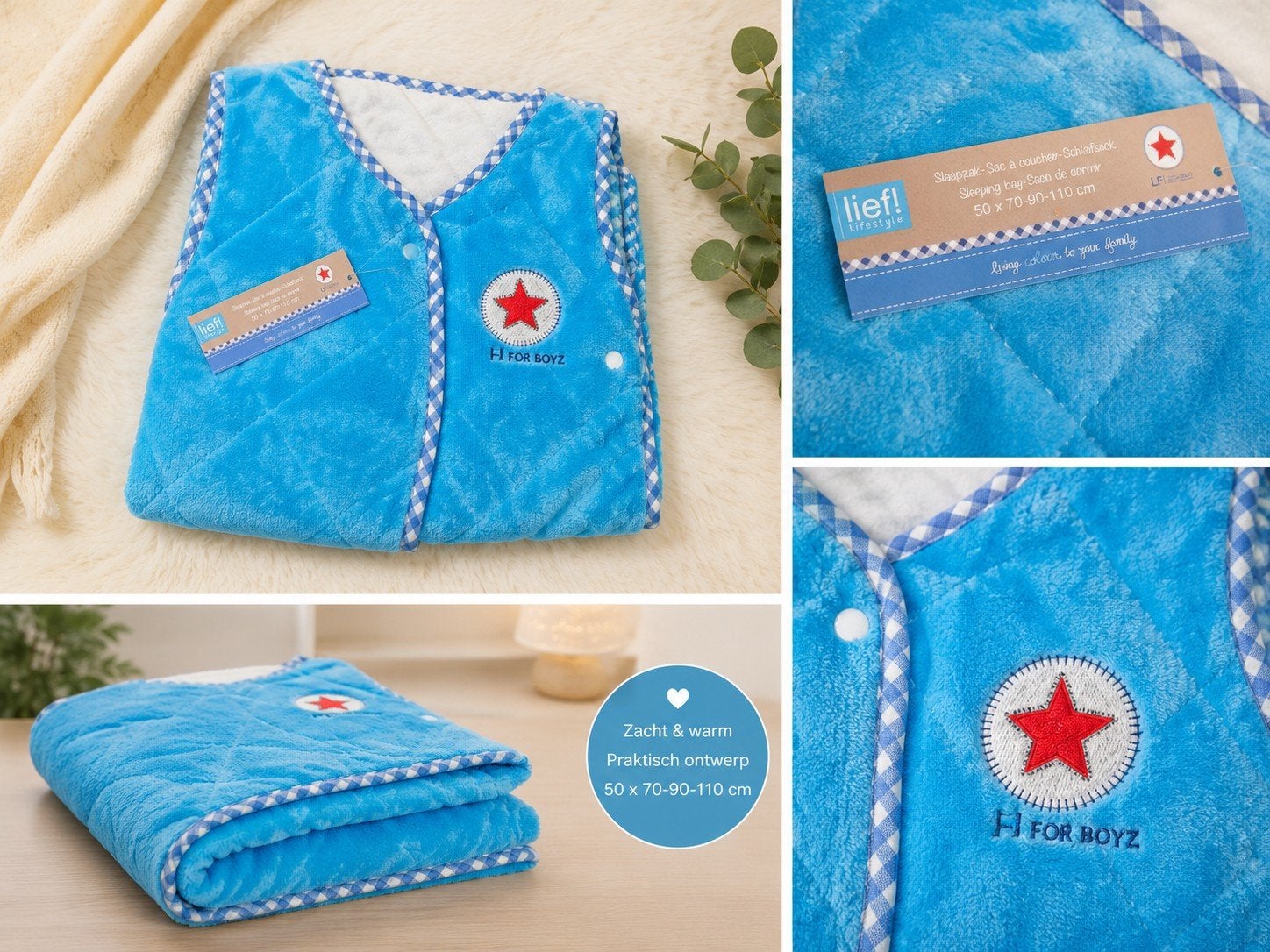 Lief! Baby Slaapzak Blauw - Zacht & Warm, Ophalen of Verzenden