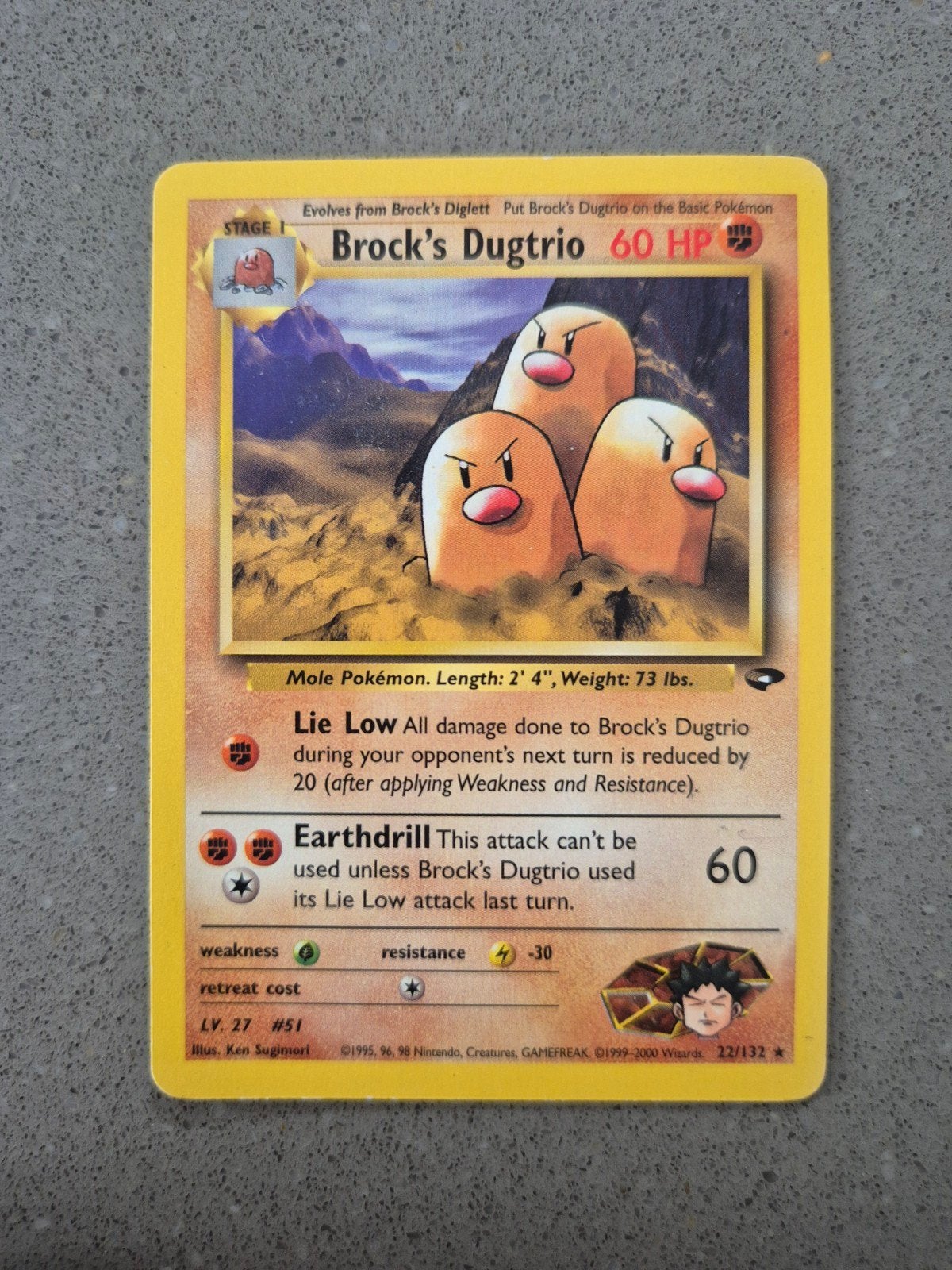 Brock's Dugtrio Pokémon kaart (Gym Heroes 22/132), Ophalen of Verzenden, Zo goed als nieuw, Losse kaart