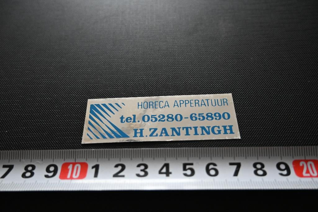 sticker folie hoogeveen horeca apperatuur H ZANTINGH, Ophalen, Zo goed als nieuw
