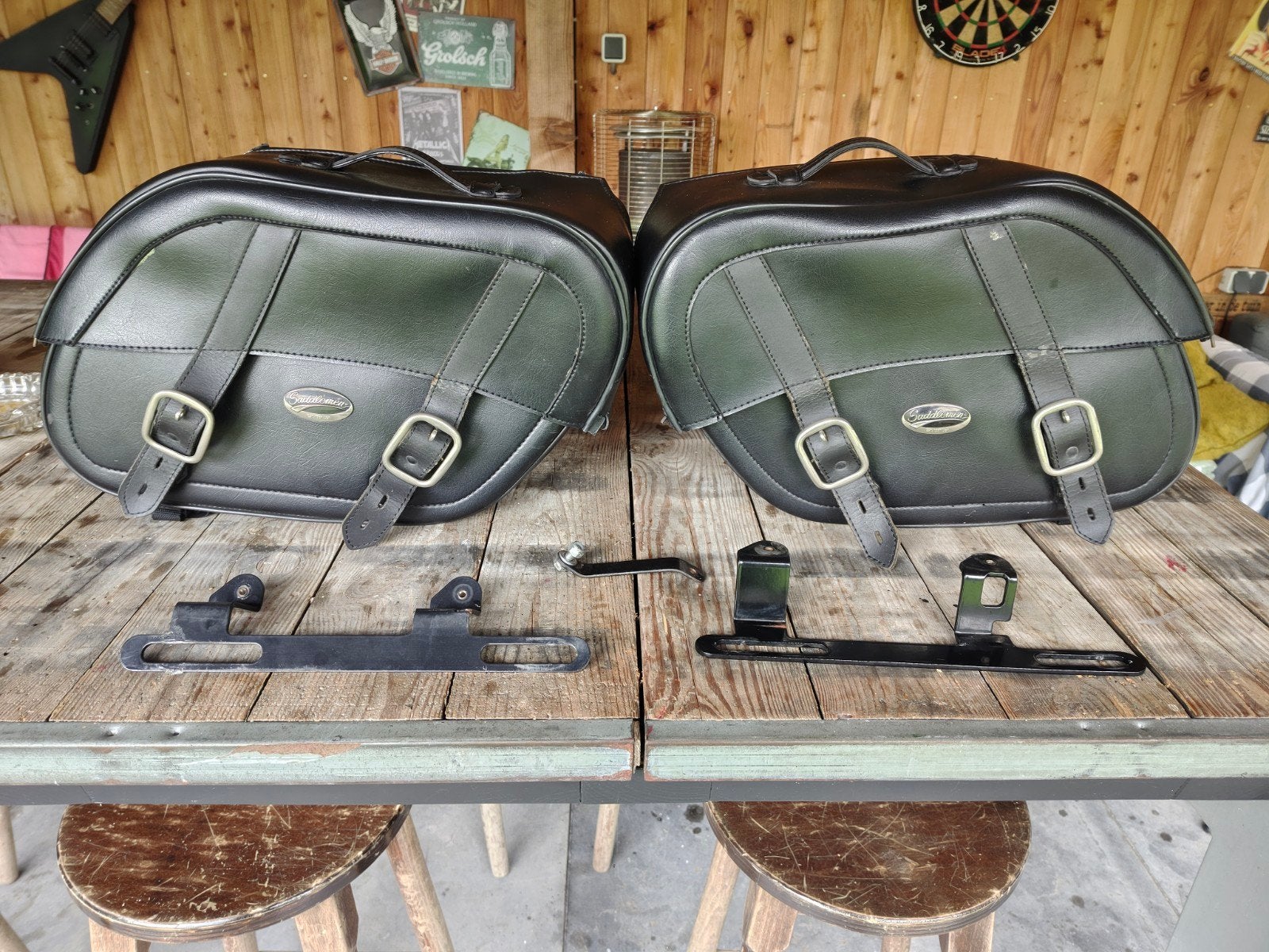 Saddlemen USA leren zadeltassen Harley Davidson., Ophalen of Verzenden, Gebruikt