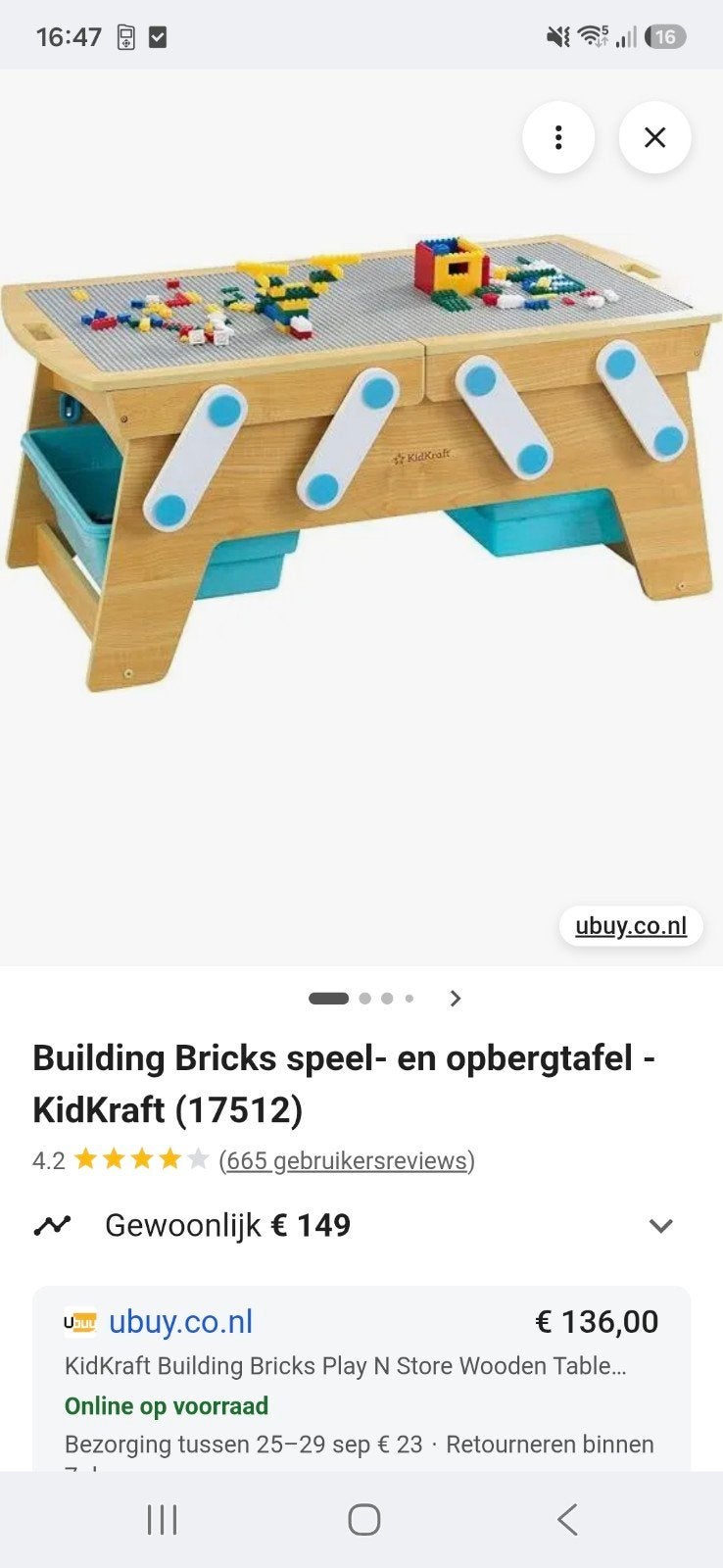 KidKraft Lego Tafel, Ophalen, Zo goed als nieuw, Overige merken
