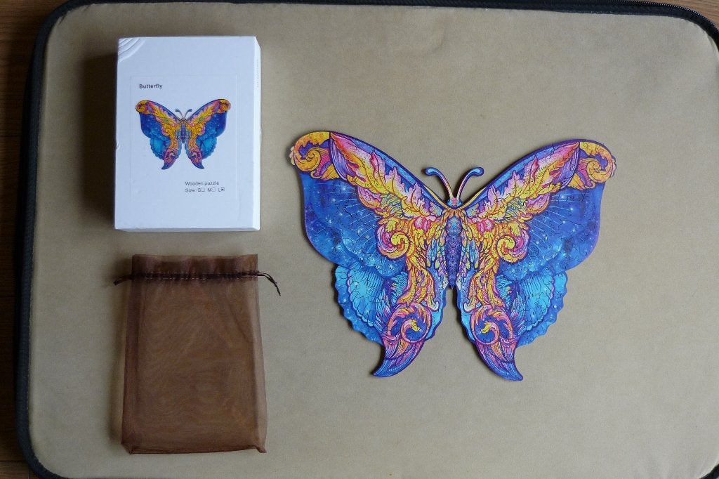 Houten puzzel (L/XL) '' BUTTERFLY / VLINDER '' 322 st., Ophalen, Minder dan 500 stukjes, Gebruikt, Legpuzzel