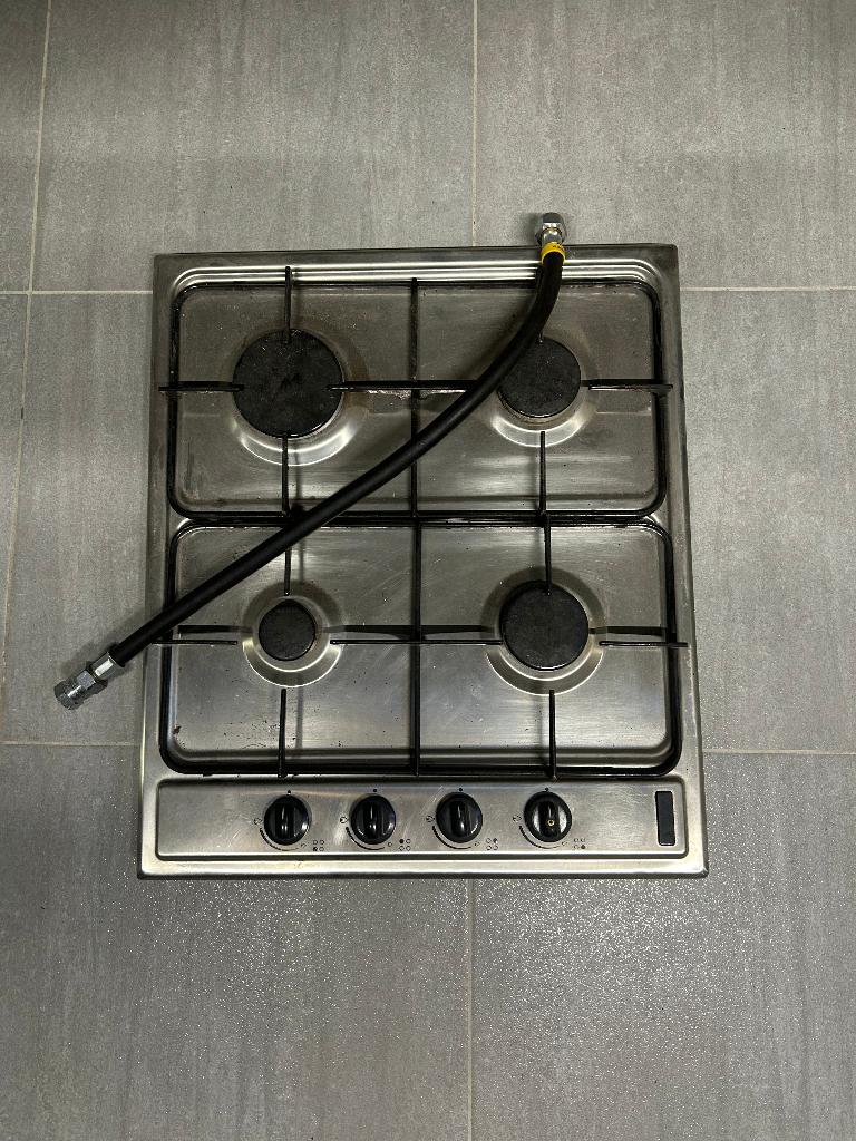 Inbouw gaskookplaat 4 pitten – 58x50 cm – RVS, Witgoed en Apparatuur, Fornuizen, Ophalen, Gebruikt, Minder dan 85 cm, 4 kookzones