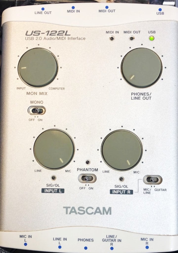 Tascam US-122L USB 2.0 Audio interface/midi, Ophalen of Verzenden