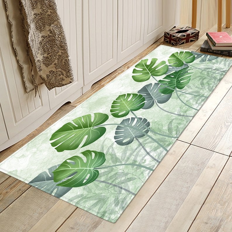 Bladeren Vloerkleed 3D Kleed Loper Vloermat Mat Groen Jungle, Verzenden, Nieuw, 50 tot 100 cm, 150 tot 200 cm