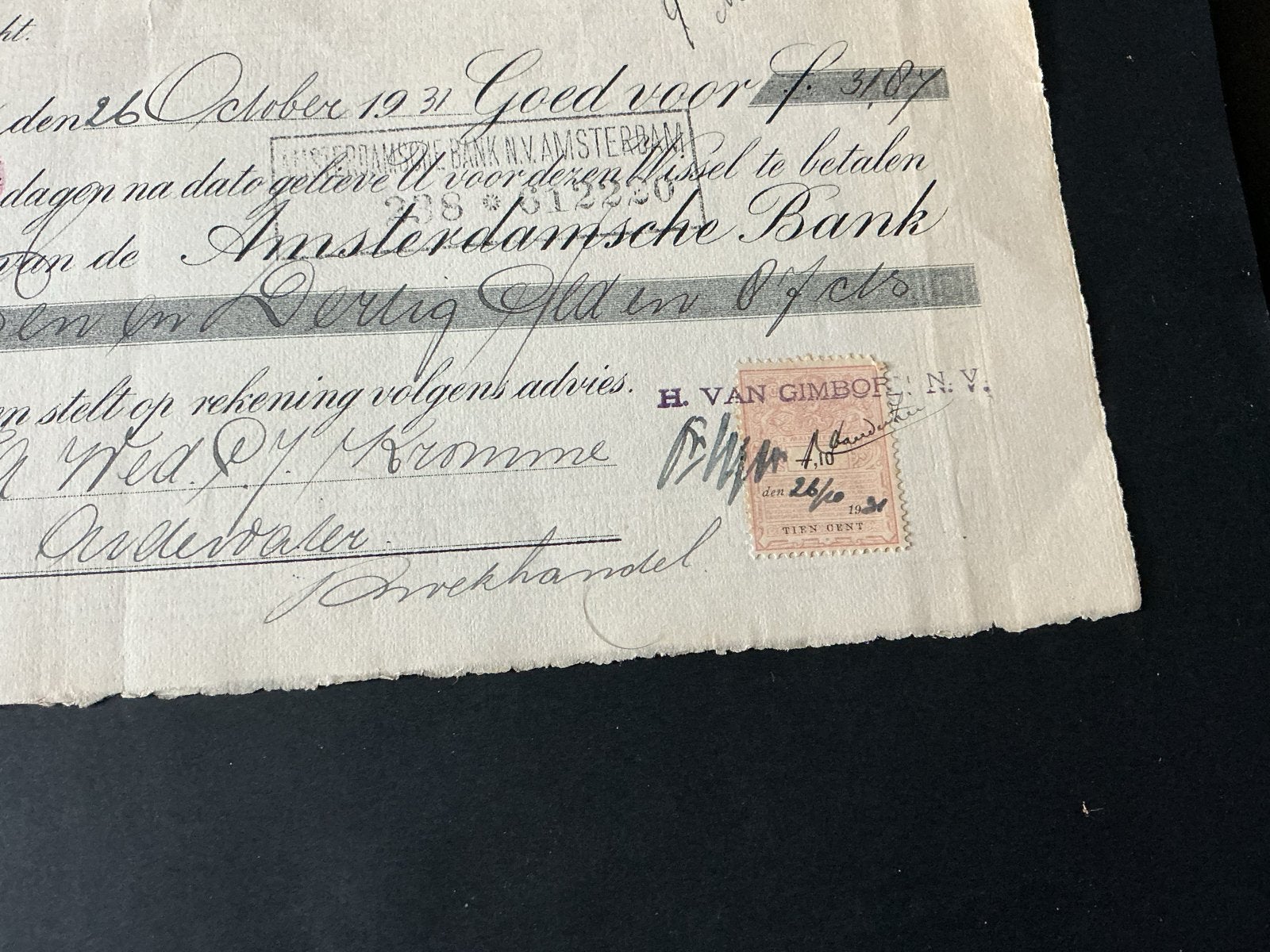 Doorn geldbrief Gimborn  1931, Verzamelen, Verzenden, Gebruikt
