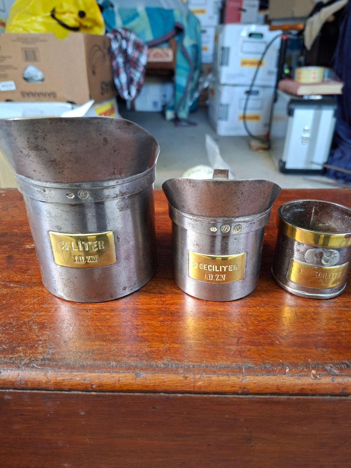 Antieke Nederlandse Maatbekers - Set van 3, Ophalen of Verzenden