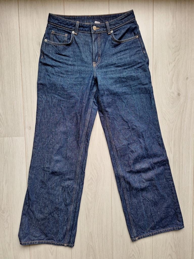 Mooie donkerblauwe wide leg jeans H&M maat 36, H&M, Blauw, Ophalen of Verzenden, Zo goed als nieuw