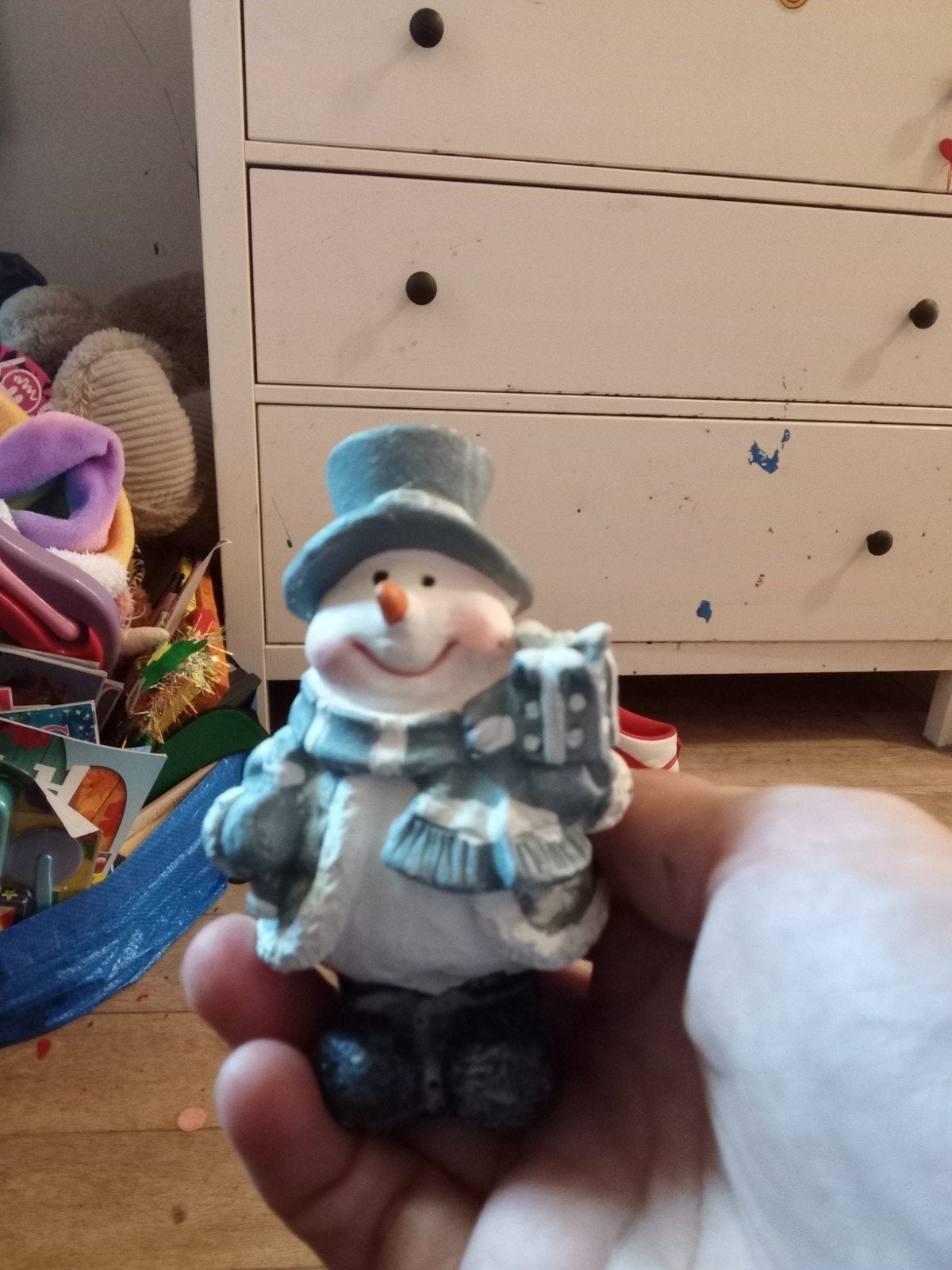 nieuwe sneeuwpop beeldje 10 cm, Verzamelen, Ophalen of Verzenden, Nieuw, Popje
