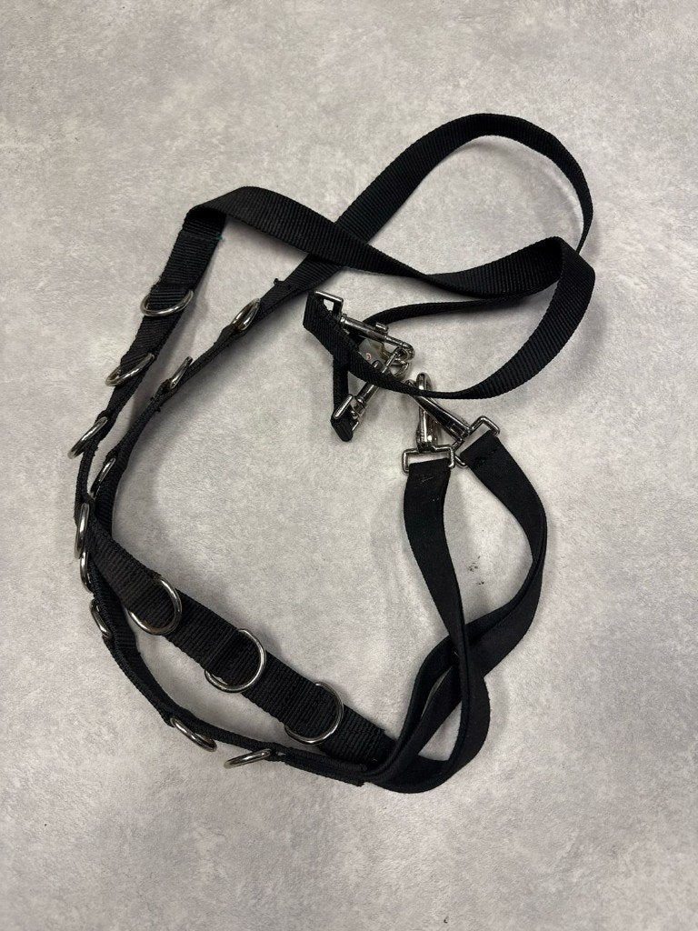 Bijzet teugels nylon zwart full, Ophalen of Verzenden, Zo goed als nieuw, Longeerhulpteugel