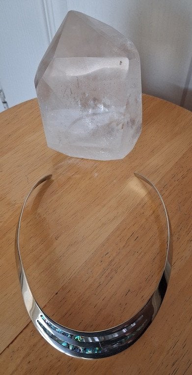 Choker zilver uit Mexico met bijpassende armband, Ophalen of Verzenden, Nieuw, Zilver, Zilver
