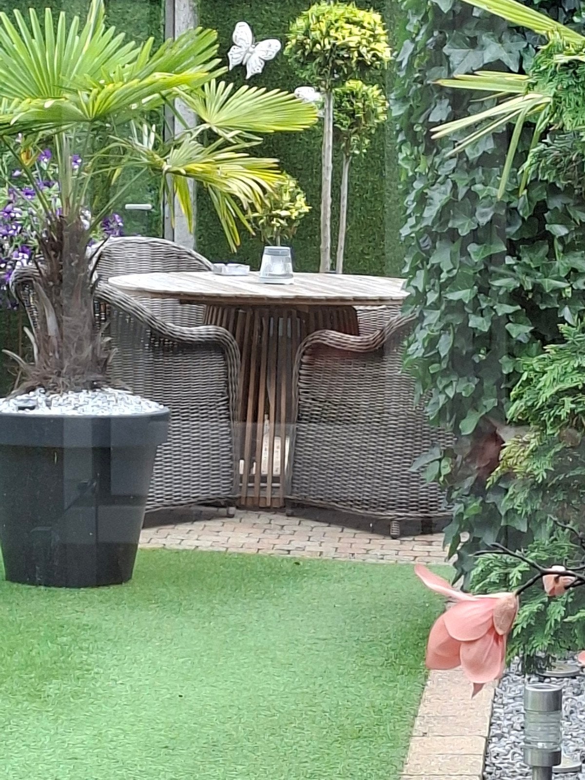 Houten tuintafel, Ophalen, Gebruikt, Rond, Hout