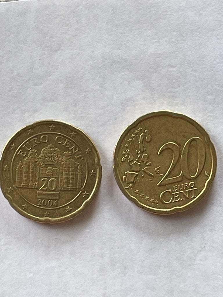 Oostenrijk munten 4 van 20 cent 2013 , 2007 , 2004 en 2002, Postzegels en Munten, Munten | Europa | Euromunten, Ophalen of Verzenden