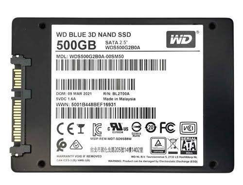 WD Blue 500Gb ssd sata (5 op voorraad), Intern, Gebruikt, 500 Gb, Laptop
