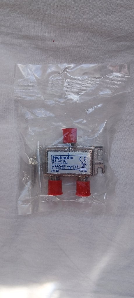 Technetix ES-02+/N 2-weg splitter, Ophalen of Verzenden, Nieuw, Minder dan 2 meter, Overige kabels