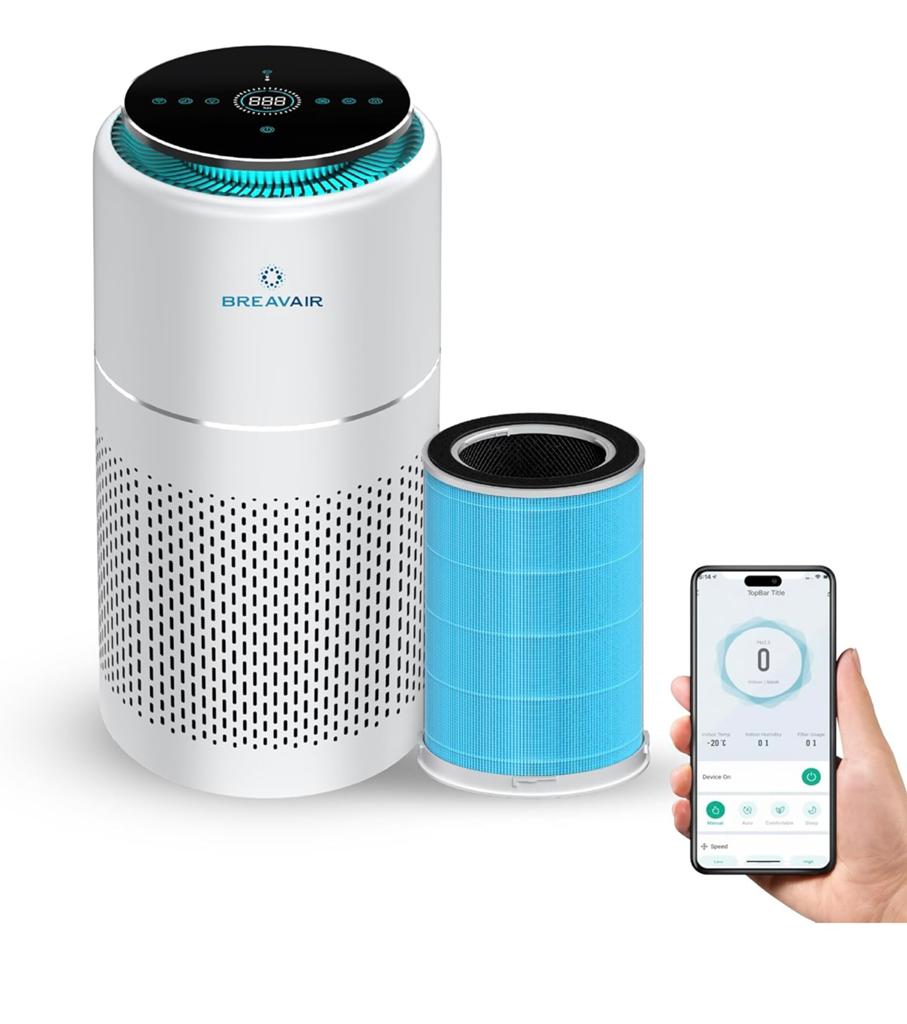 Breavair Slimme Luchtreiniger - HEPA H13 App & LED NIEUW, Ophalen of Verzenden, Zo goed als nieuw, Luchtreiniger