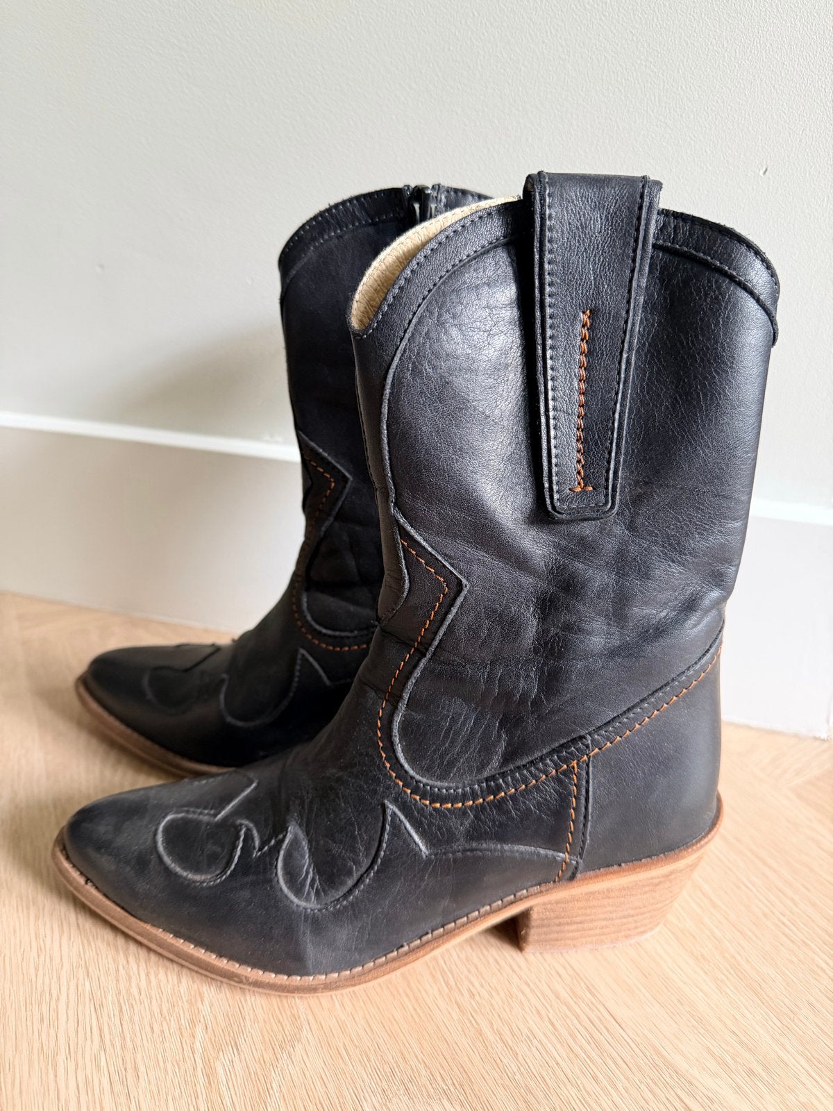 Robert D’ Angelo cowboy laarzen, maat 34 (vallen iets groter, Zwart, Lage of Enkellaarzen, Ophalen of Verzenden, Zo goed als nieuw