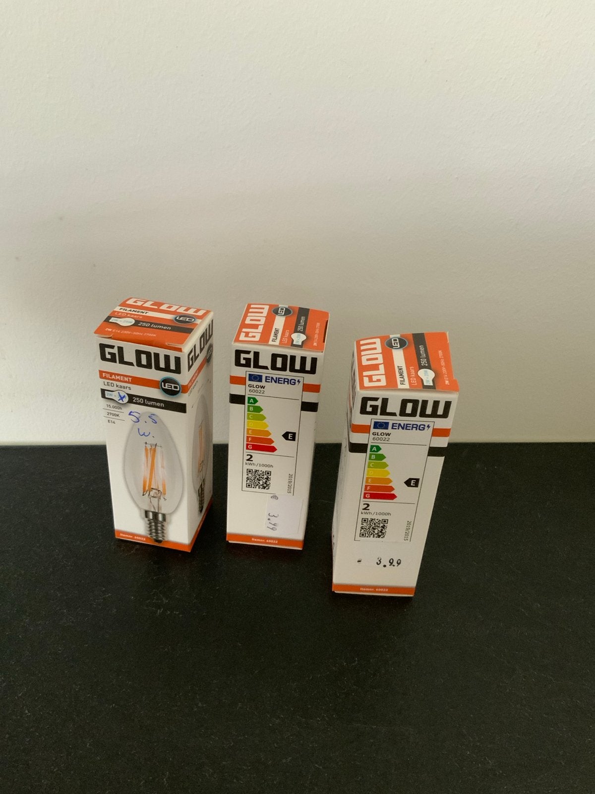 3x GLOW LED Filament Kaarslamp E14 - 250 Lumen, Ophalen of Verzenden, Nieuw, E14 (klein), Overige merken