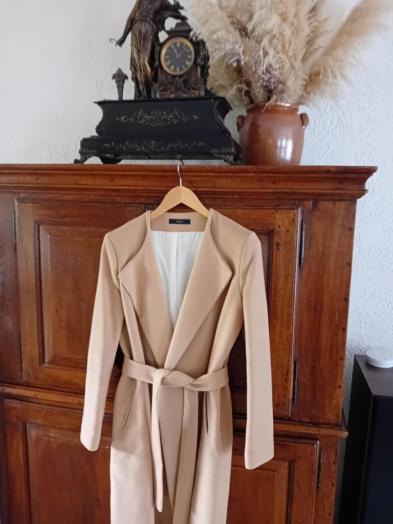 Vanilia wollen jas, maat 42., Kleding | Dames, Vanilia, Beige, Maat 42/44 (L), Ophalen of Verzenden