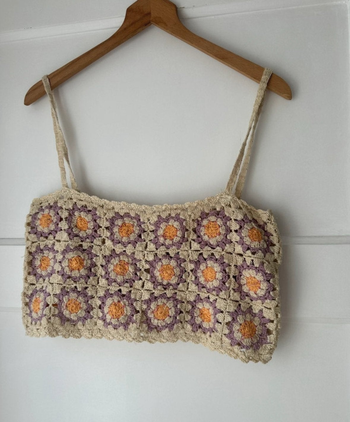 Hippe granny squares gehaakte cropped top Zara  S 36 38, Ophalen of Verzenden, Zo goed als nieuw, Maat 36 (S), Zonder mouw