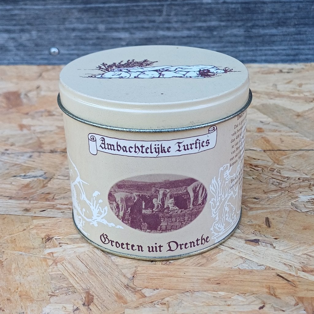 Vintage Drenthe Koekblik - Ambachtelijke Turfjes, Verzamelen, Ophalen of Verzenden, Gebruikt, Overige, Overige merken