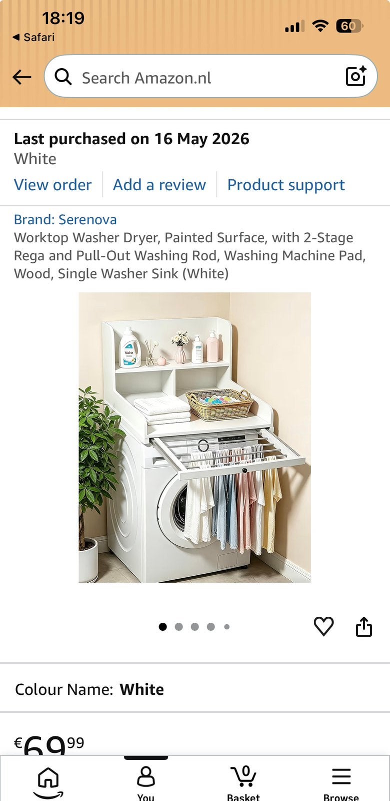Worktop Washer Dryer, Werkblad voor wasmachine en droger, Witgoed en Apparatuur, Wasdrogers, Ophalen, Nieuw, Condens, Minder dan 85 cm