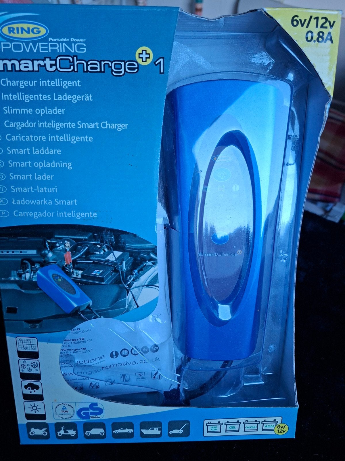 RING SmartCharge 1 Acculader 6V/12V 0.8A, Nieuw, Universele onderdelen