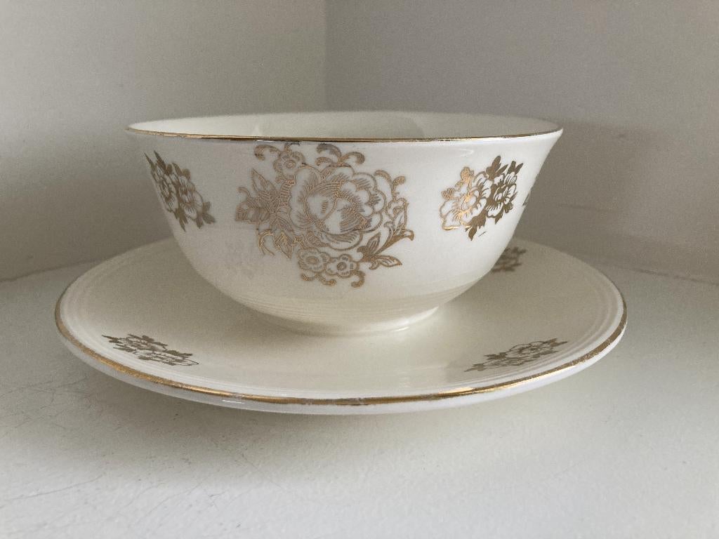 Brocante/antiek schaaltje met schotel - Mosa Maastricht, Ophalen of Verzenden