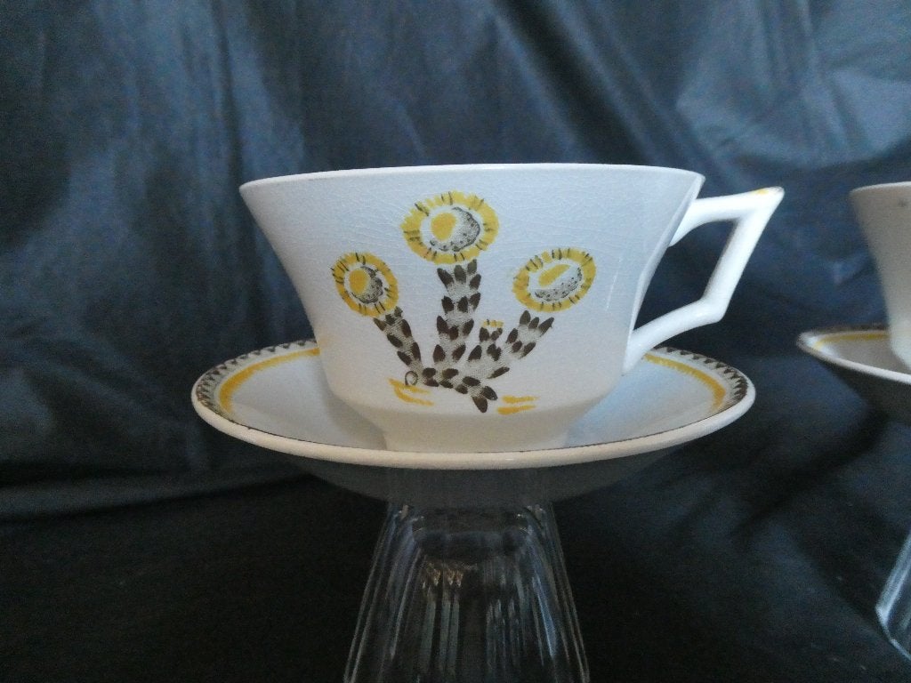 vintage 'Tussilago' koffiekop en schotel 2 x, Ophalen of Verzenden
