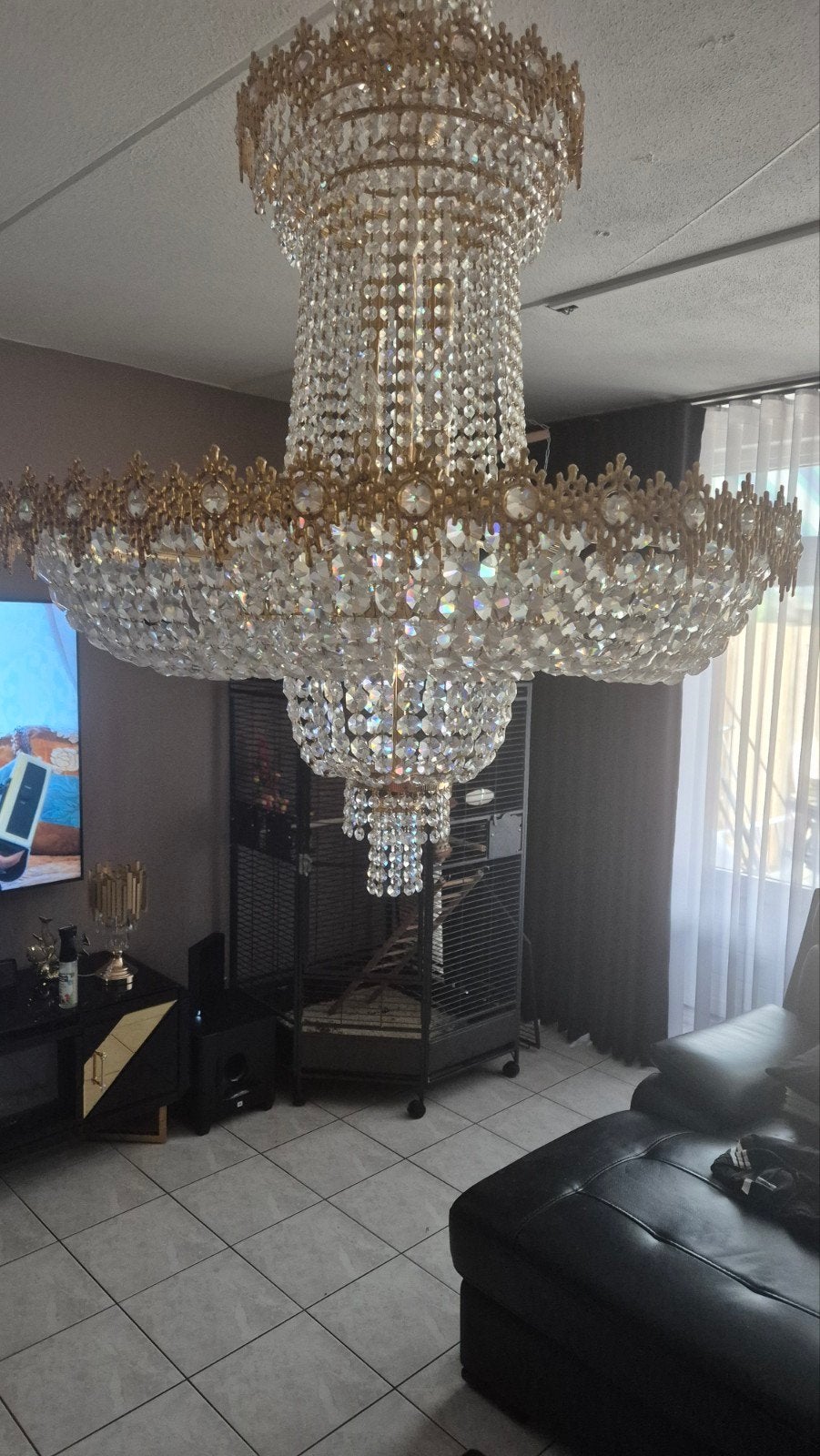 Mooie kristalle lamp, Huis en Inrichting, Lampen | Kroonluchters, Ophalen of Verzenden, Zo goed als nieuw