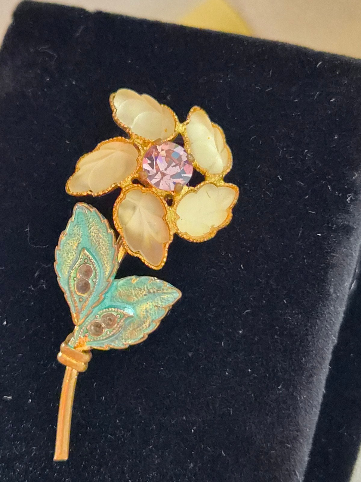 Prachtige Vintage Emaille Bloemen Broche, Sieraden, Tassen en Uiterlijk, Ophalen of Verzenden