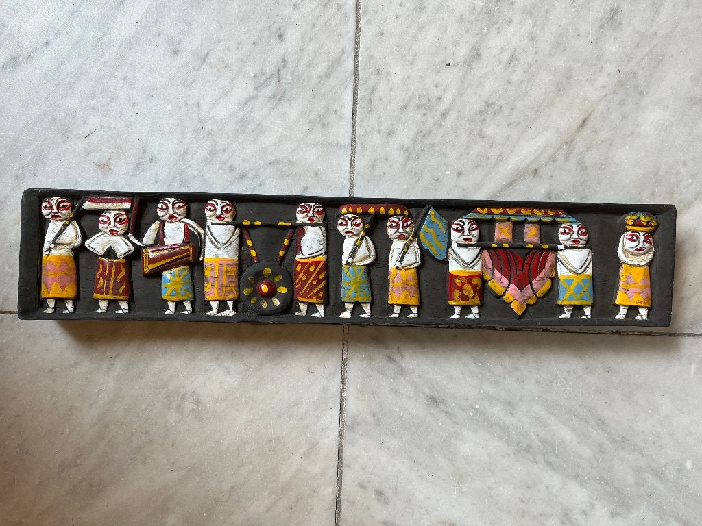 Houten paneel / balkje: Aziatisch, Hout, Ophalen of Verzenden, Indonesië, Geschilderd