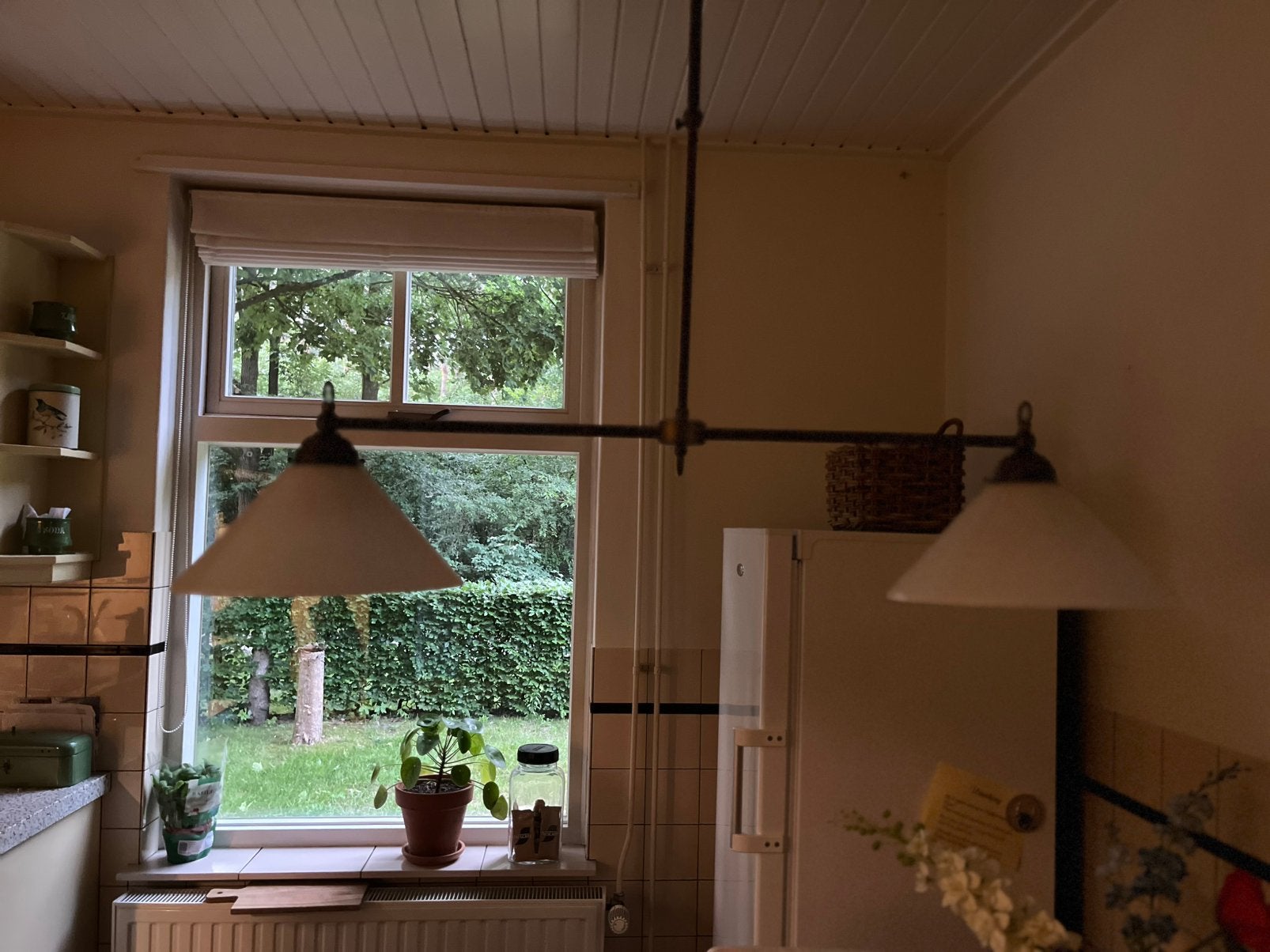 dubbele klassieke hang tafellamp, Ophalen