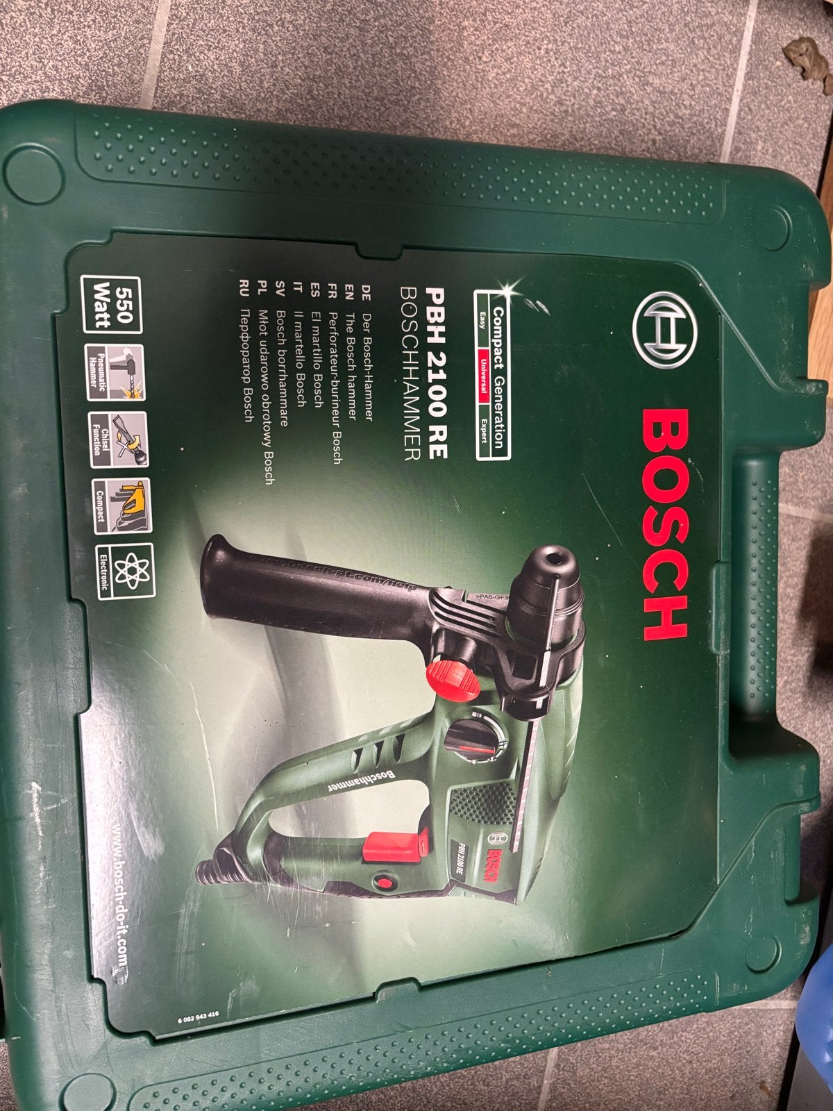 Bosch PBH 2100 RE Boorhamer - 550W, Gebruikt, Boor- en/of Breekhamer, Ophalen of Verzenden, Klopboormechanisme