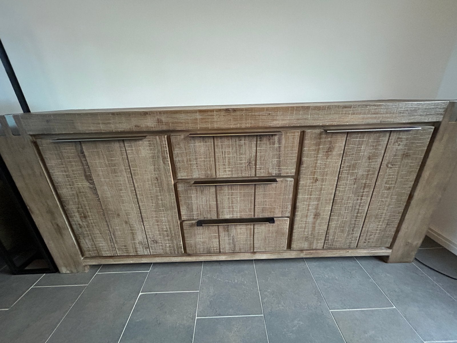 Robuust dressoir 200 cm breed met lades en deuren, Huis en Inrichting, Kasten | Dressoirs, Ophalen, Gebruikt, 200 cm of meer, Met lade(s)