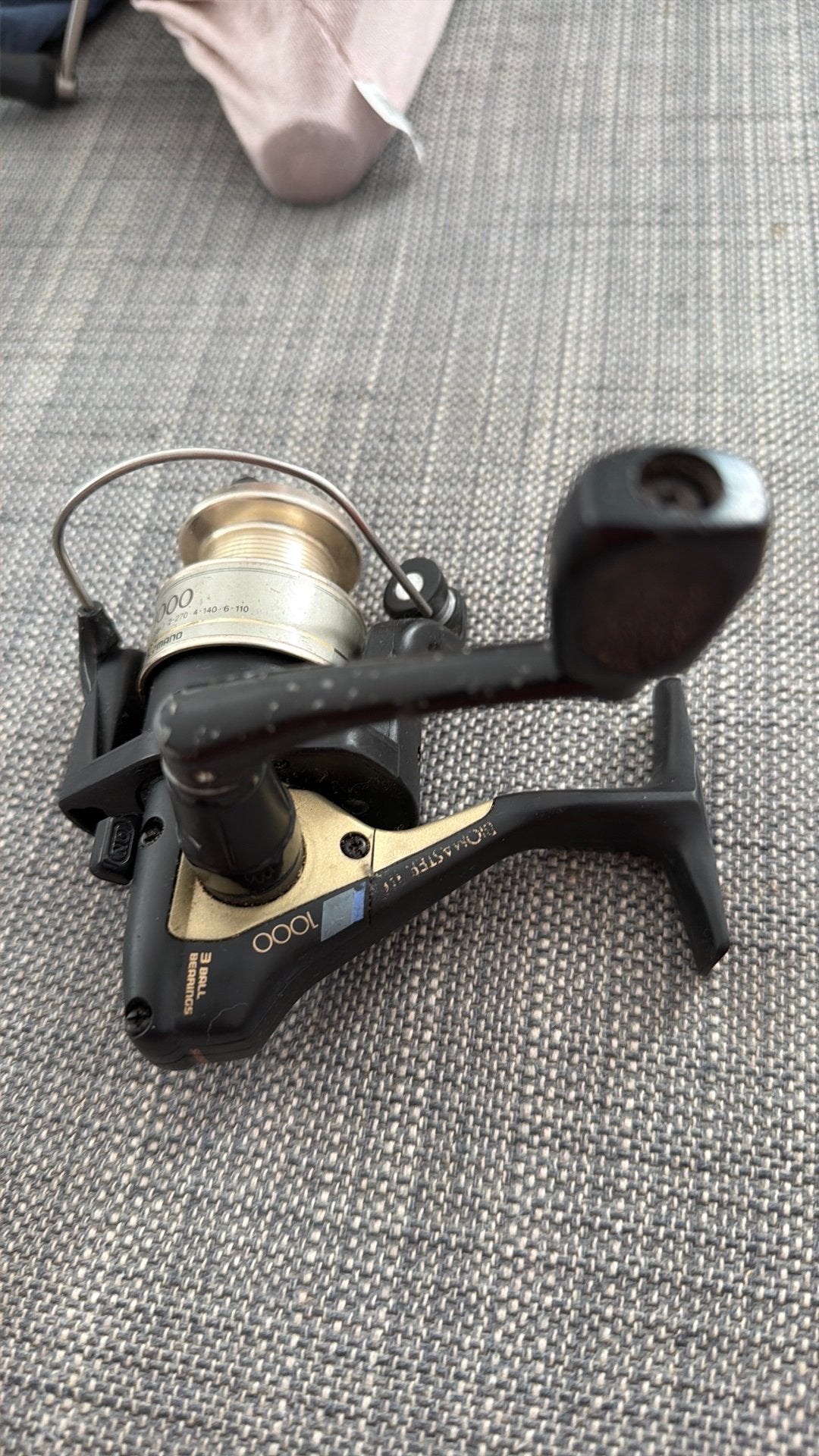 Shimano biomaster 1000 met stalen spoel spin vlok, Watersport en Boten, Hengelsport | Algemeen, Ophalen of Verzenden, Zo goed als nieuw