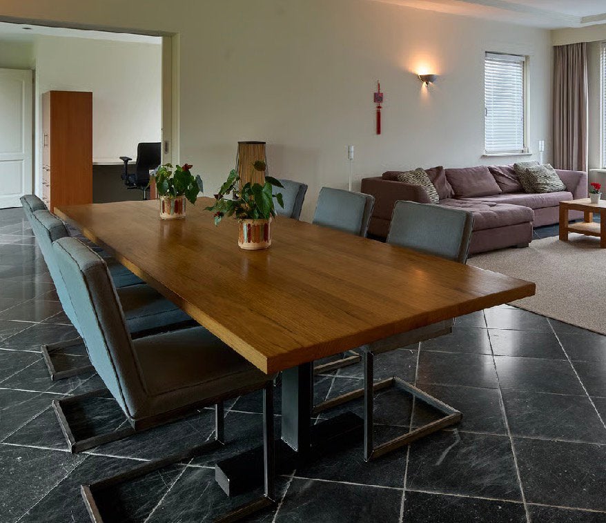Eettafel massief frake hout, thermisch gemodificeerd., Ophalen, 200 cm of meer, 50 tot 100 cm, Vijf personen of meer