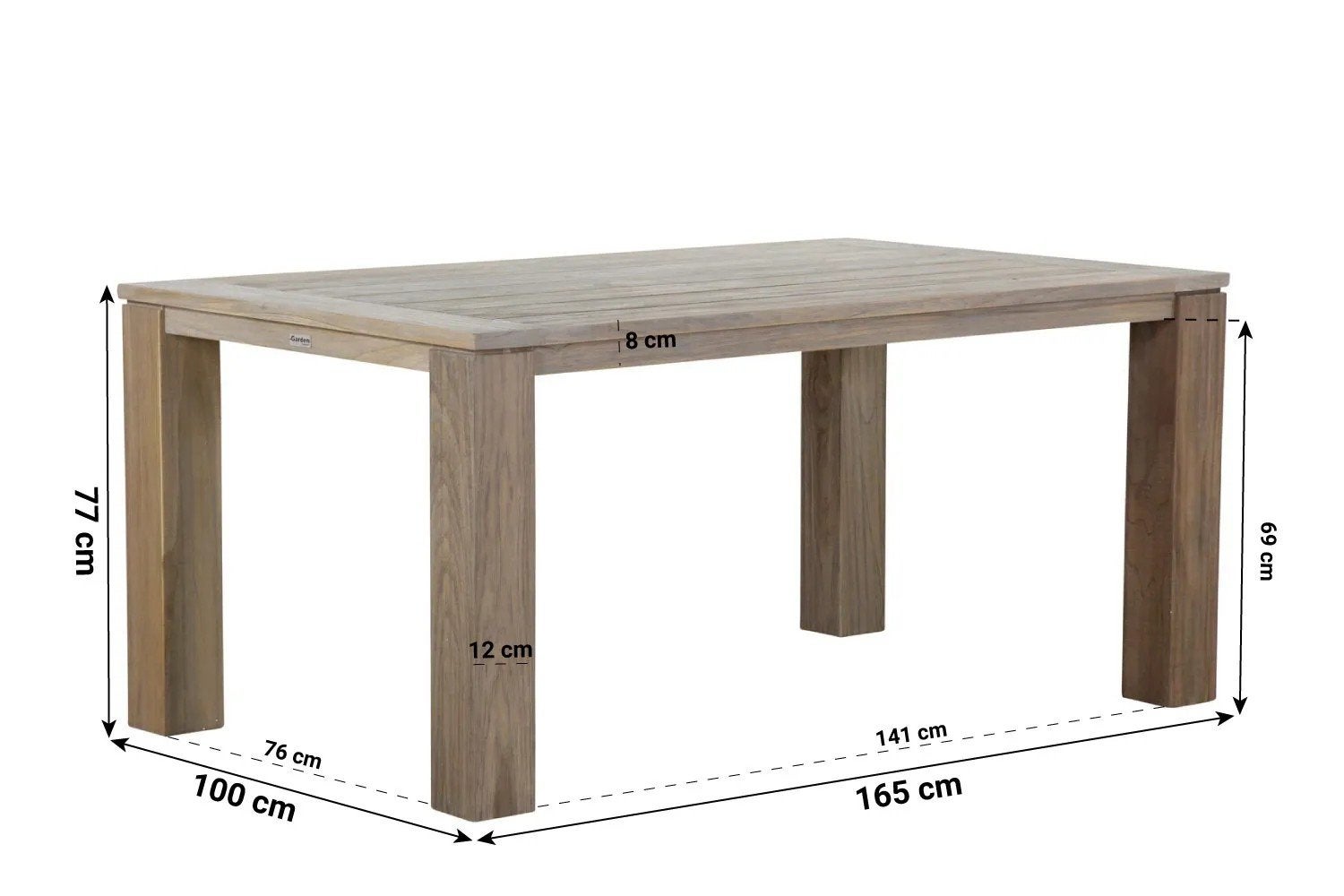 Hardhouten Tuintafel, Ophalen, Rechthoekig, Hout