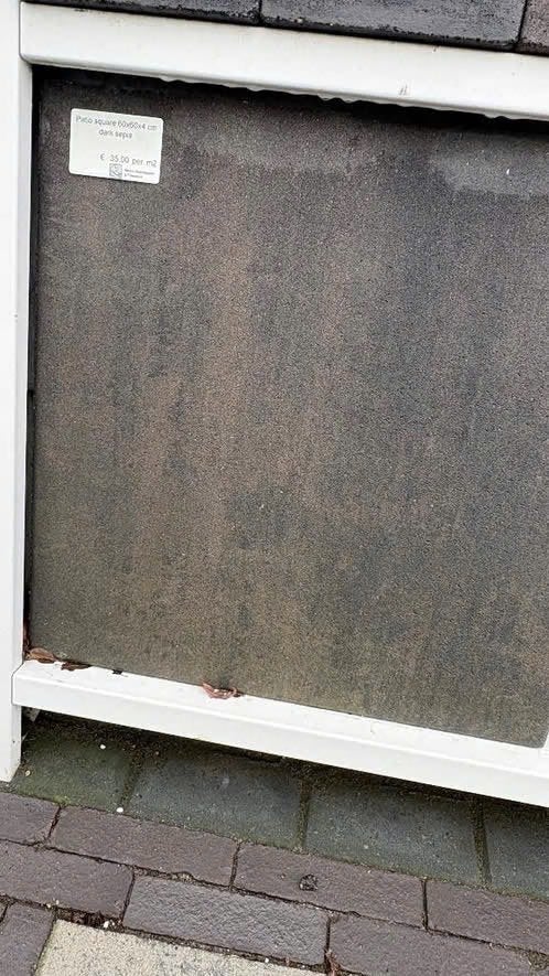 Terrastegel, Patio square dark sepia 60x60x4, Nieuw, Ophalen of Verzenden, 10 m² of meer, Beton