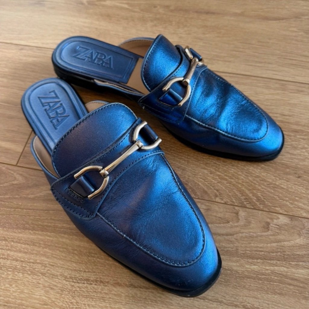blauwe loafers mules  Zara, Kleding | Dames, Blauw, Ophalen of Verzenden, Zo goed als nieuw, Zara