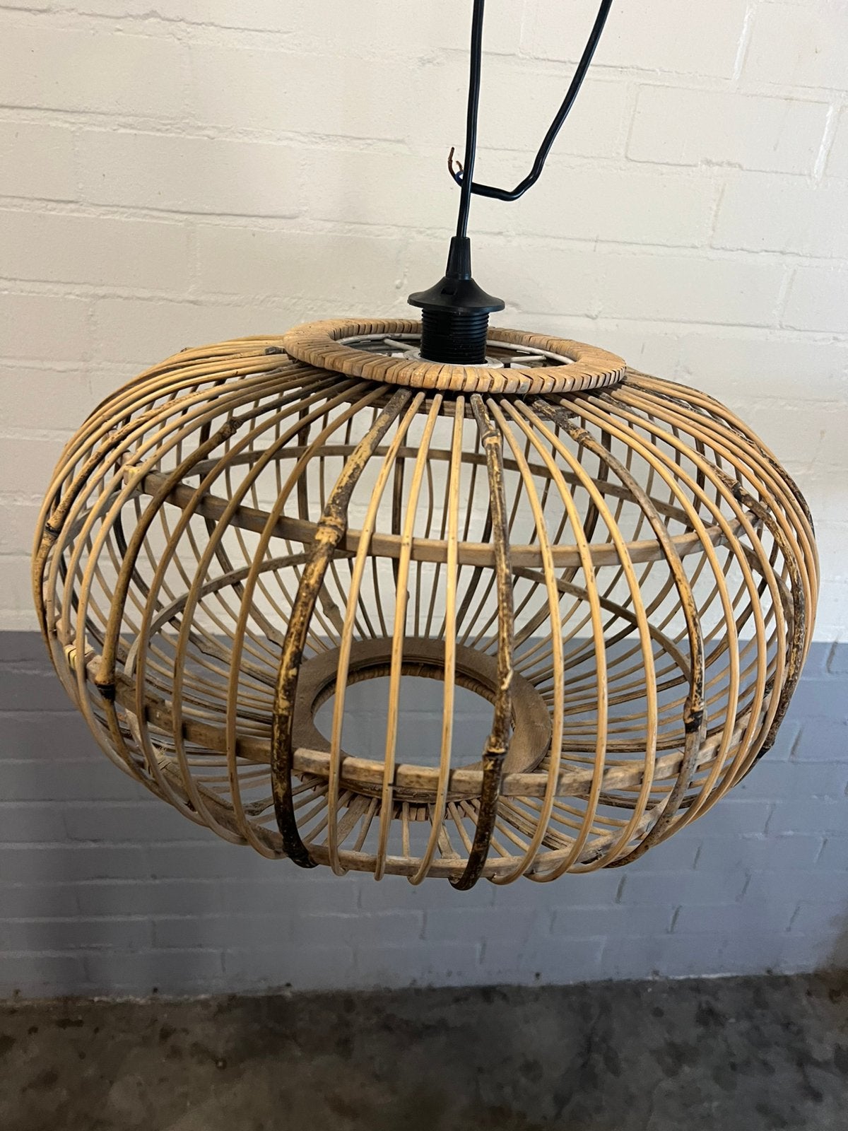 Bamboe hanglamp, Huis en Inrichting, Ophalen, Zo goed als nieuw