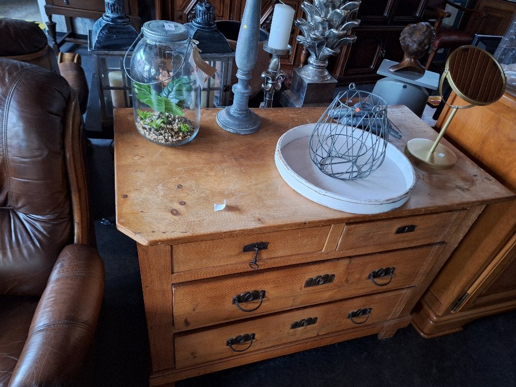 Mooie ladekast van oud grenenhout, Ophalen, Brocante Landelijk, Gebruikt, Onbekend