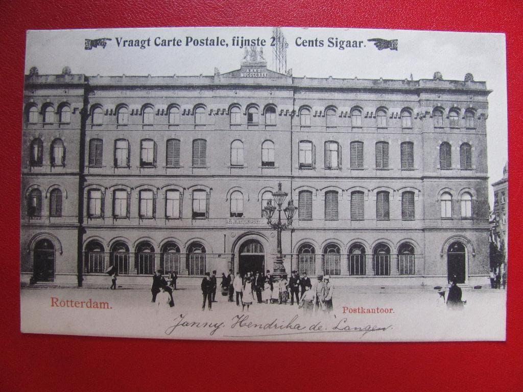Rotterdam, Postkantoor, vroege kaart, Ophalen of Verzenden, Voor 1920, Zuid-Holland