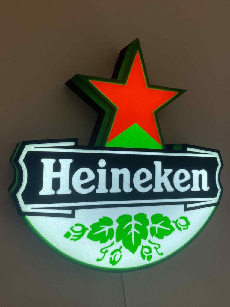 Heineken LED Lamp, Ophalen of Verzenden, Zo goed als nieuw, Modern, Bar, Reclame