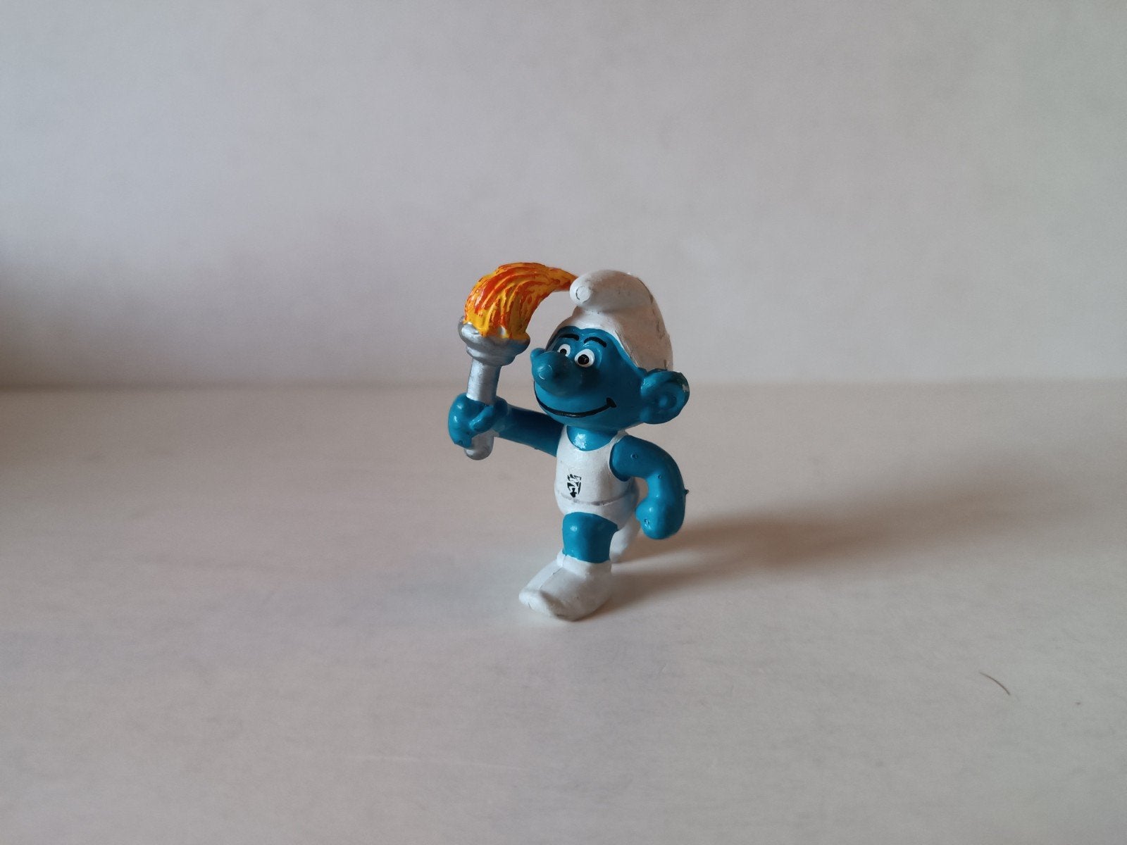 Schleich Smurfen Collectie: Olympisch Vuur Smurf, Ophalen of Verzenden, Gebruikt, Overige Smurfen, Overige typen