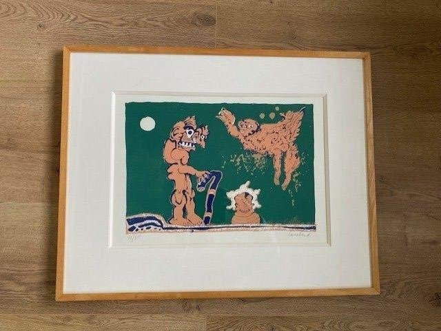 Mooie ingelijste litho van Lucebert (zonder titel), Antiek en Kunst, Kunst | Litho's en Zeefdrukken, Gelimiteerde oplage, Ophalen of Verzenden